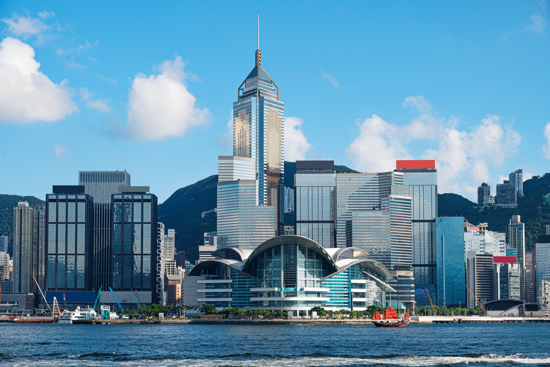 Hong Kong Skyline and Victoria Harbor.